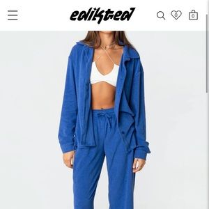 Edikted Blue Terry Shirt